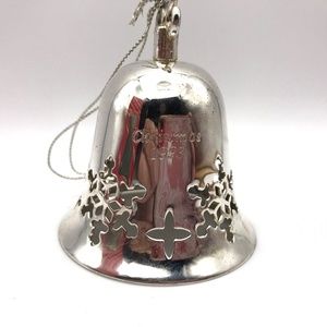 1993 Centurion Collection Bell Ornament Silver Snowflake Cut Out Vintage